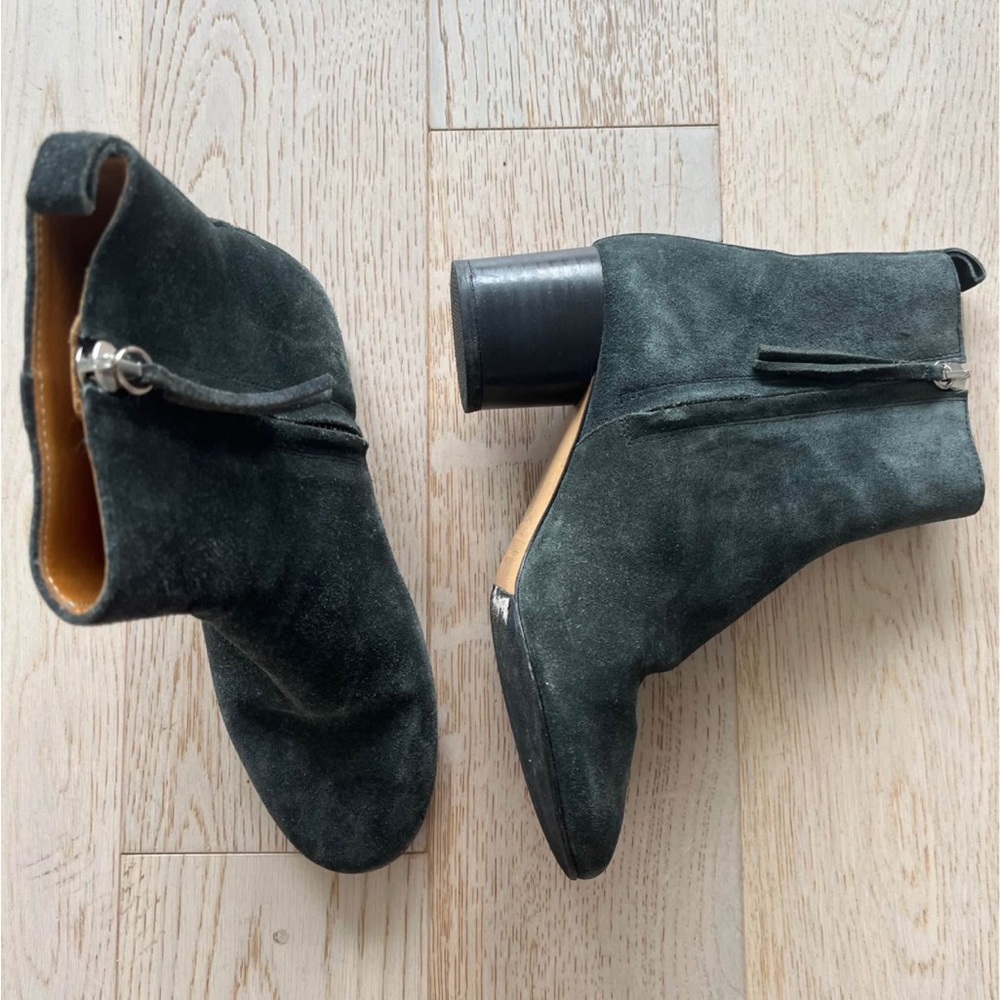 Isabel Marant Dark Green Suede Ankle Boots
